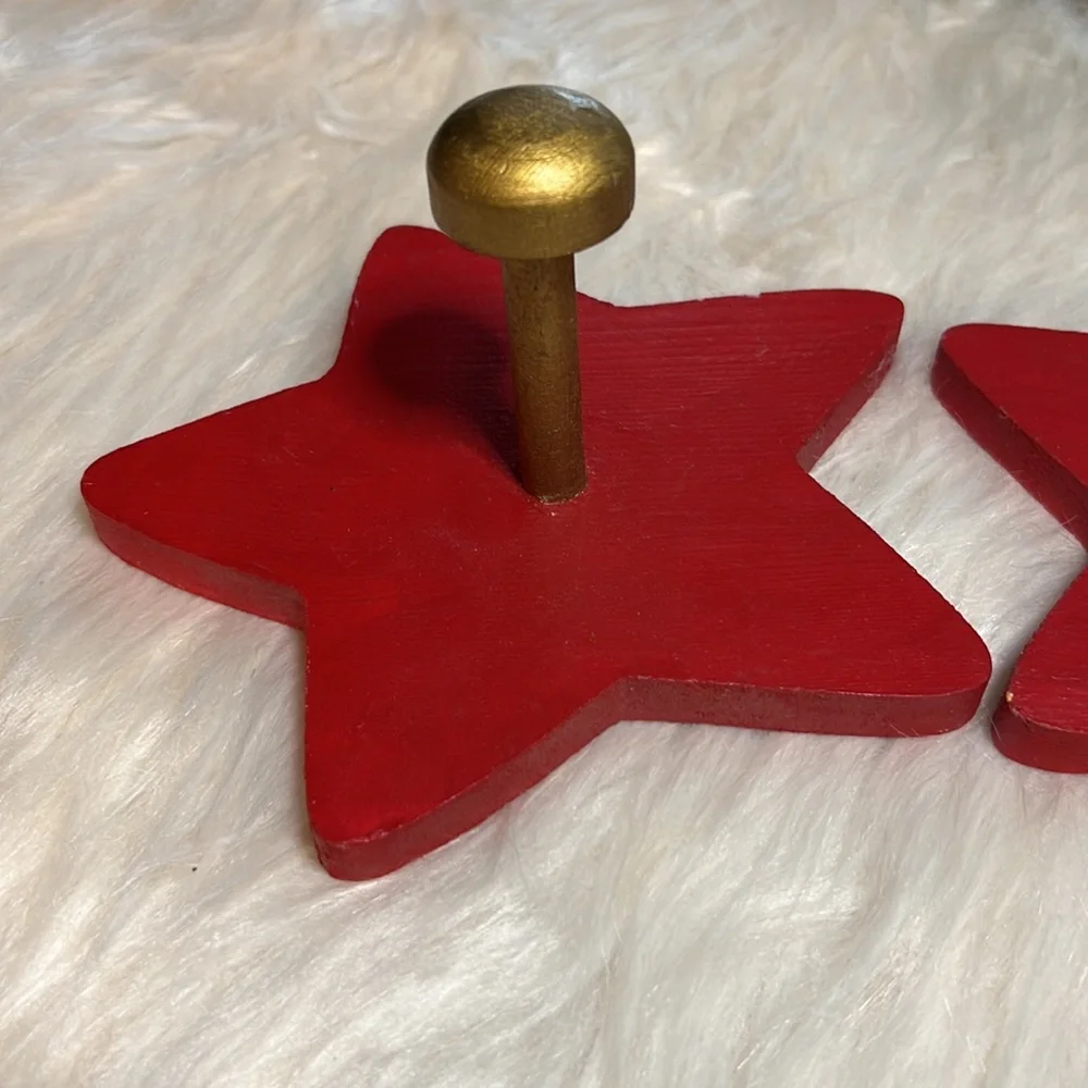 Set of 3 Wooden Star Coat/backpack Hangers